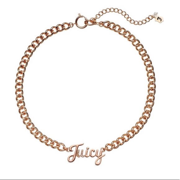Juicy Couture Jewelry - Juicy Couture Rose Link Crystal "Juicy" Necklace